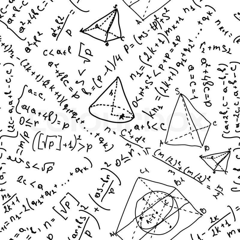 800x800 Seamless Background With Math Formulas Eps 8 Stock Vector - Math Sketch