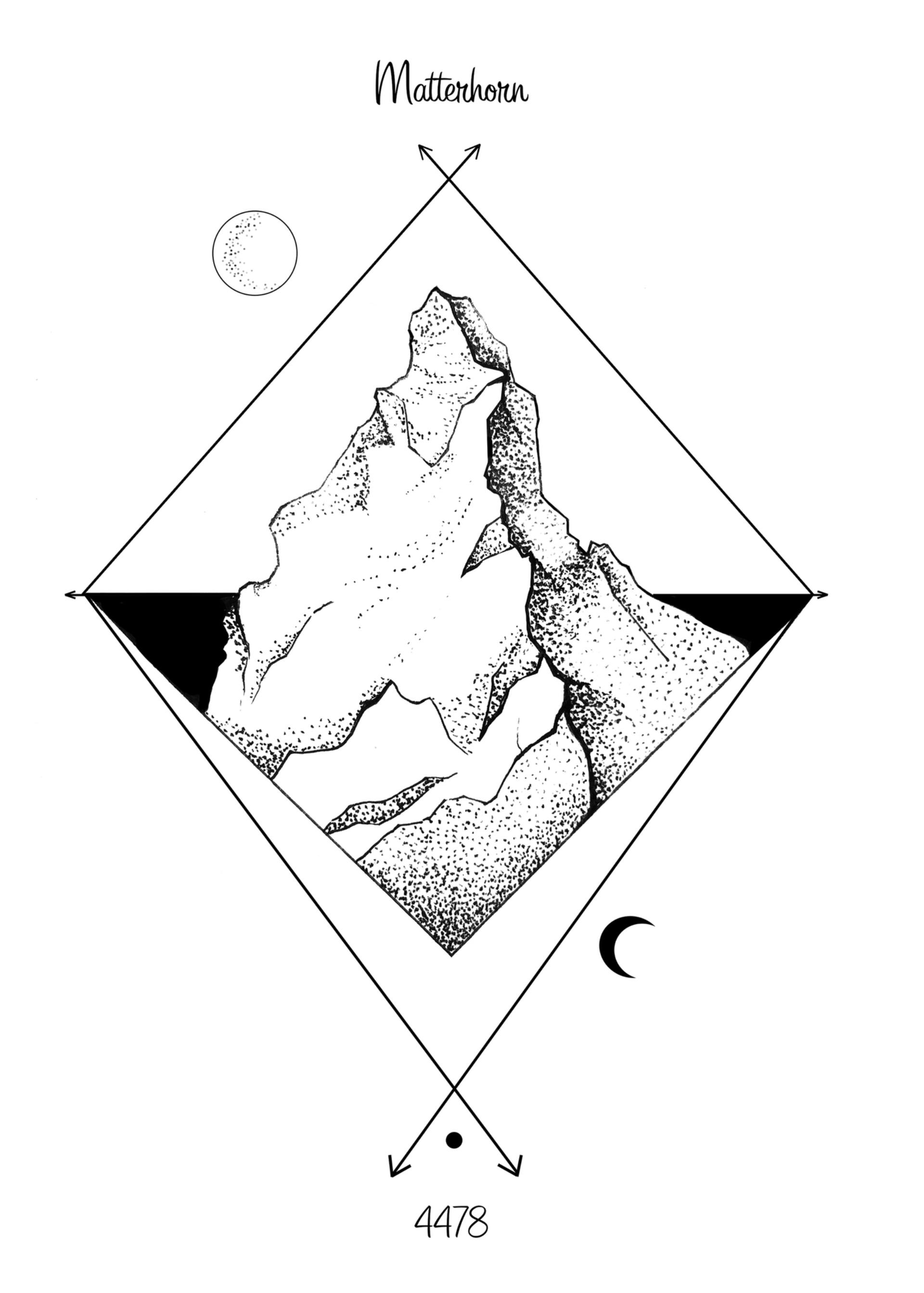 1920x2686 Matterhorn Drawing By Olga Druzhinina Saatchi Art - Matterhorn Sketch