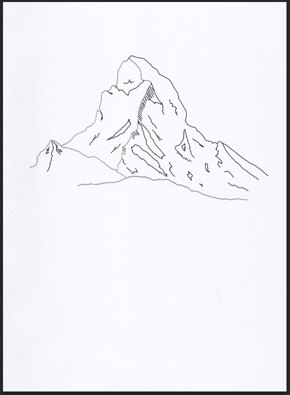 580x790 Matterhorn Drawing Composition This - Matterhorn Sketch