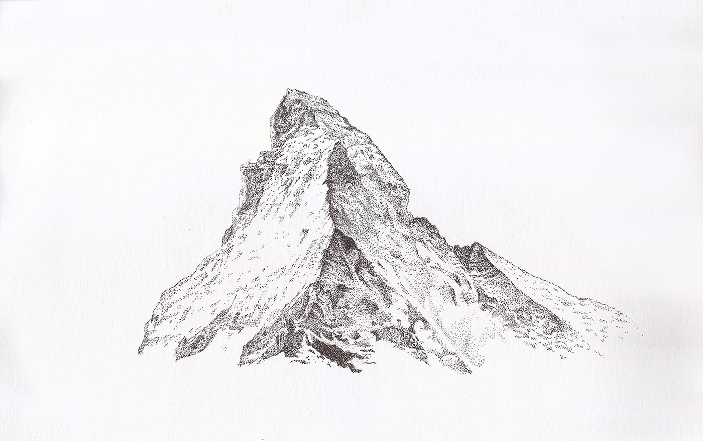1400x878 Stippling - Matterhorn Sketch