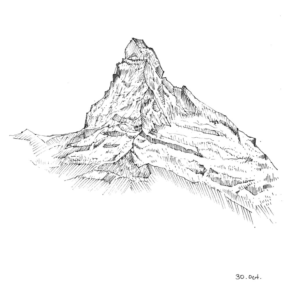 Matterhorn Sketch at PaintingValley.com | Explore collection of ...