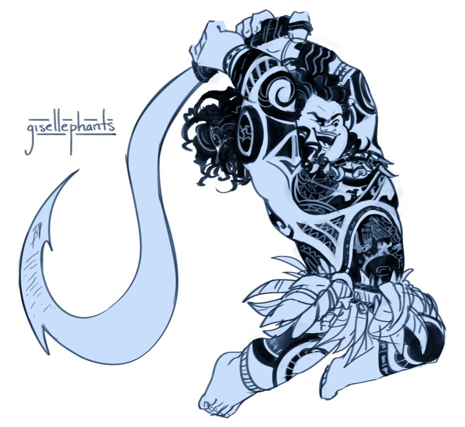 933x856 Maui Sketch By Gisellephants - Maui Sketch