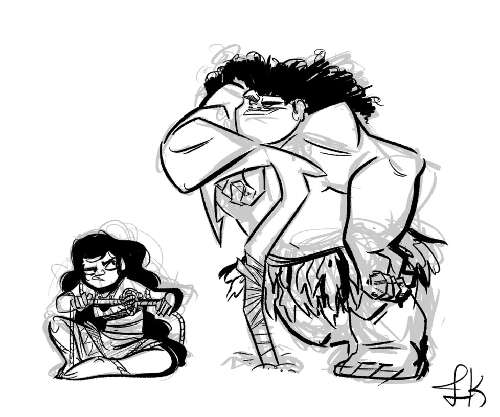 978x816 Moana And Maui Doodle Request By Fluttershythekind - Maui Sketch