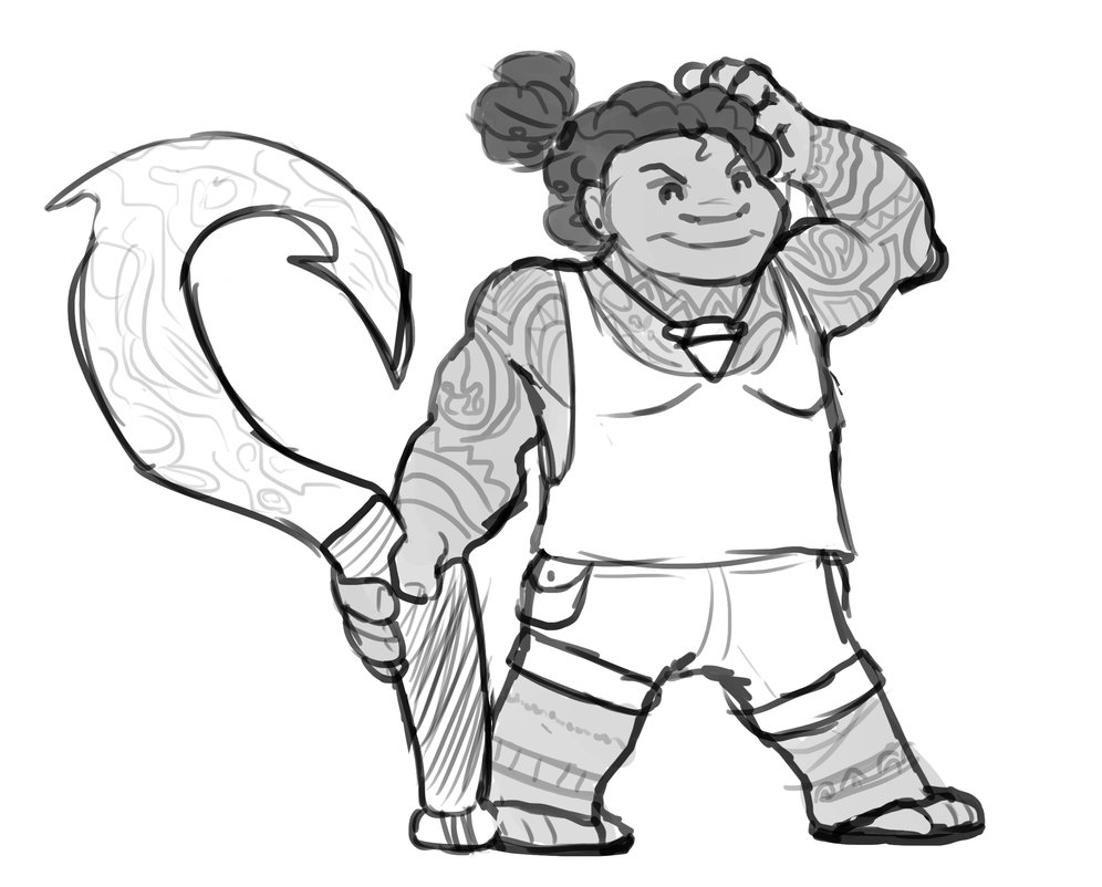 996x802 Modern Maui Sketch By Angalalove - Maui Sketch