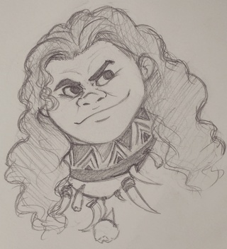 320x352 Maui Drawings On Paigeeworld. Pictures Of Maui - Maui Sketch