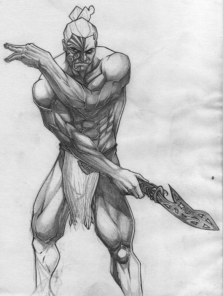 450x596 Maui Mythology - Maui Sketch