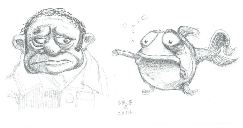 1024x540 Mary And Max Sketch Noel And A Smoking Fish By Doctorfantastic On - Max Sketch
