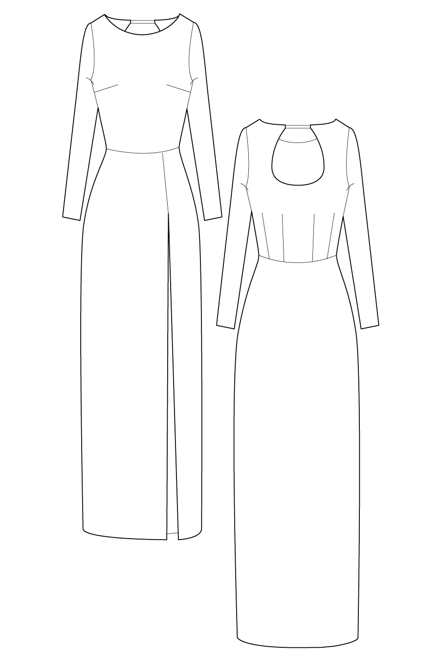 900x1350 Roxy Dress - Maxi Dress Sketch