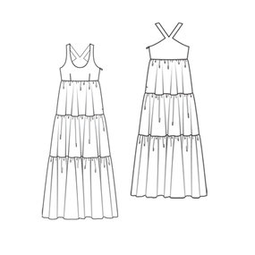 285x285 Tiered Maxi Dress 52010 - Maxi Dress Sketch