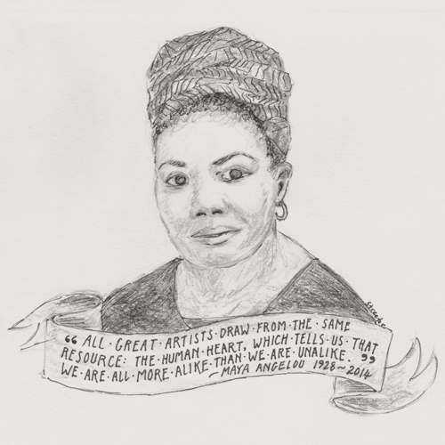 Maya Angelou Sketch at PaintingValley.com | Explore collection of Maya ...