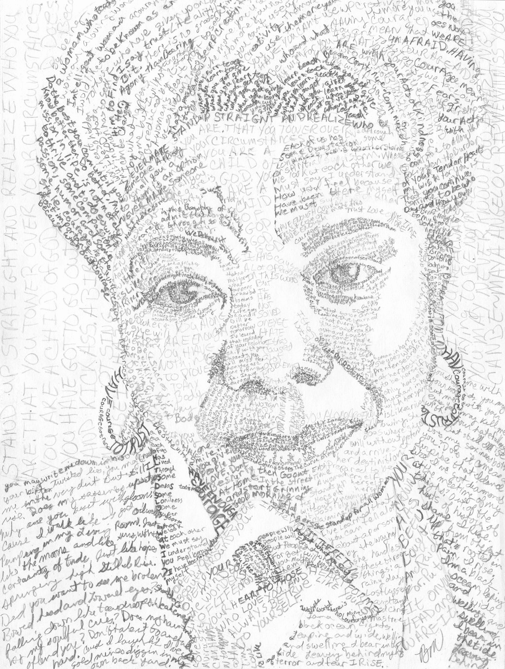 1024x1356 Word Sketch Maya Angelou Word Drawing By Bevythefirst On - Maya Angelou Sketch