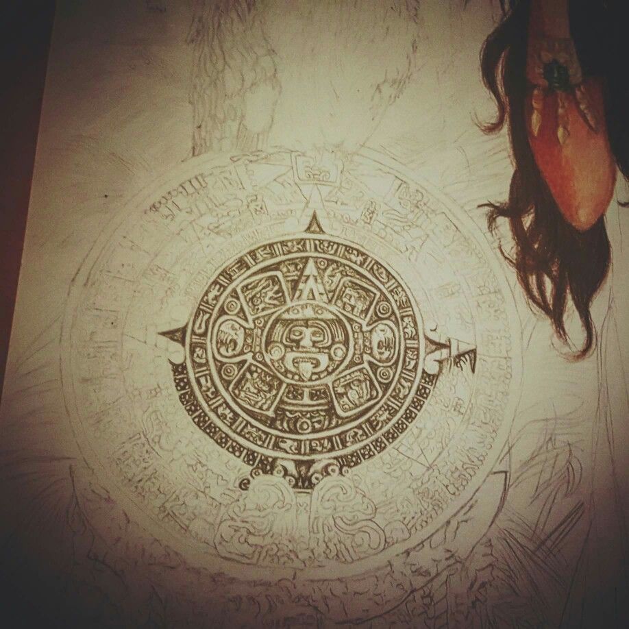 918x918 Pictures Pencil Drawing For A Calendar Pics, - Mayan Calendar Sketch