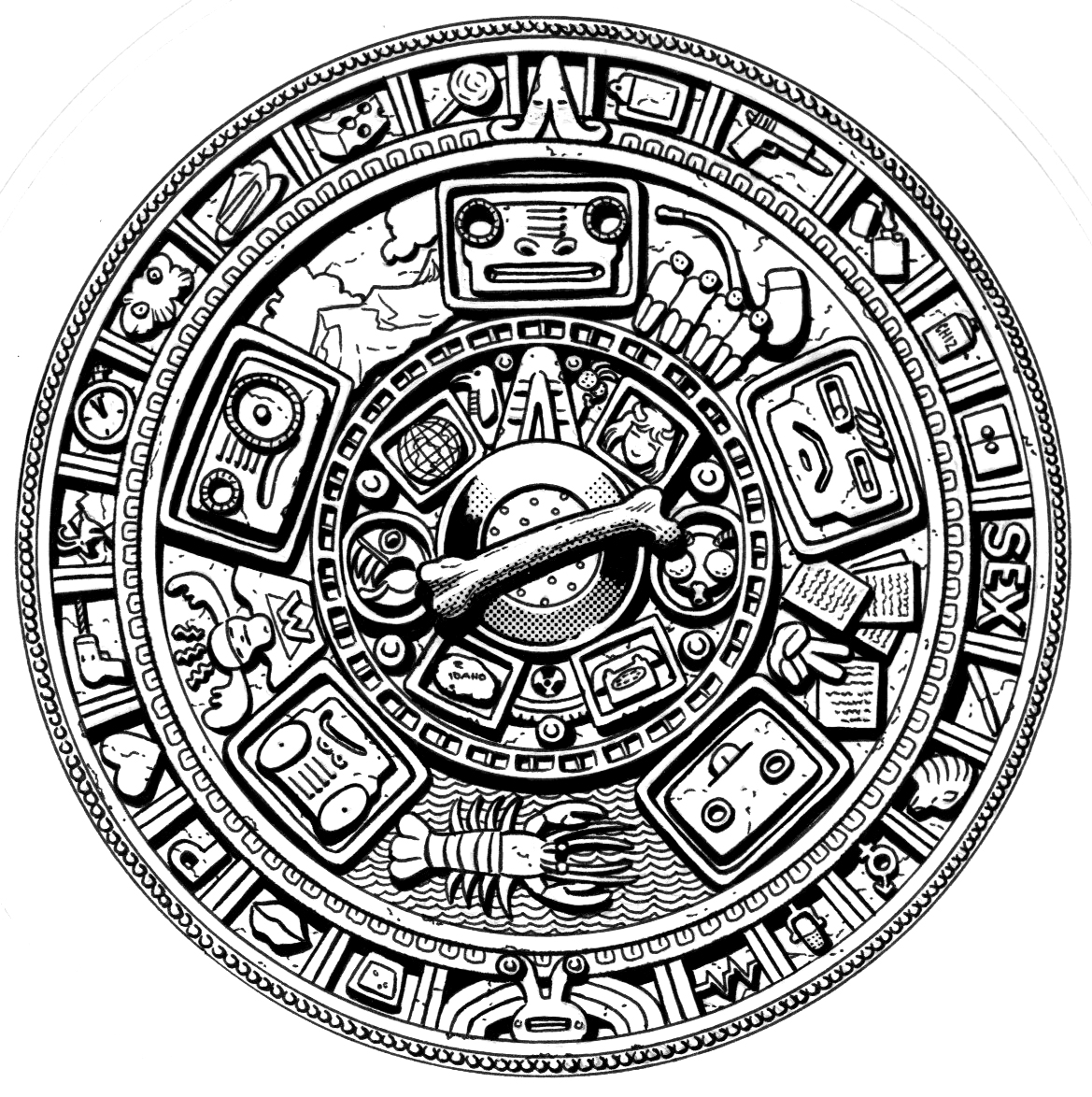 Mayan Calendar Sketch at PaintingValley.com | Explore collection of ...