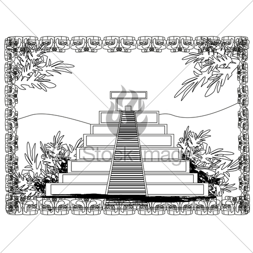 500x500 Mayan Pyramid, Chichen Itza, Mexico Gl Stock Images - Mayan Pyramid Sketch