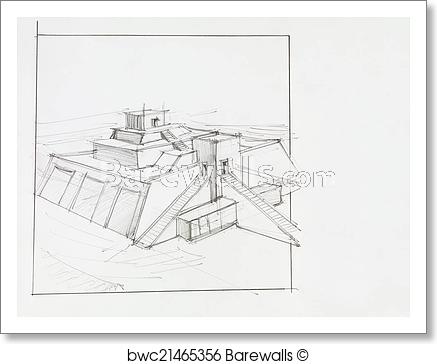 437x364 Art Print Of Mayan Pyramid Barewalls Posters Amp Prints Bwc21465356 - Mayan Pyramid Sketch