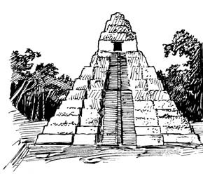 Mayan Temple Sketch at PaintingValley.com | Explore collection of Mayan ...