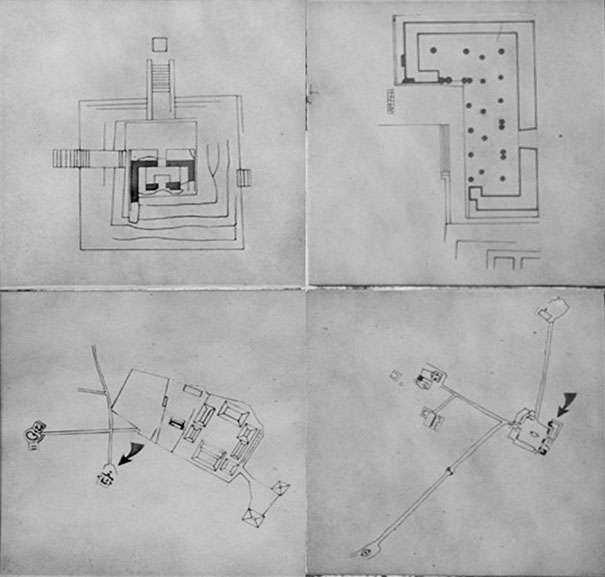 605x577 San Gervasio Mayan Temple On The Yucatan Peninsula - Mayan Temple Sketch