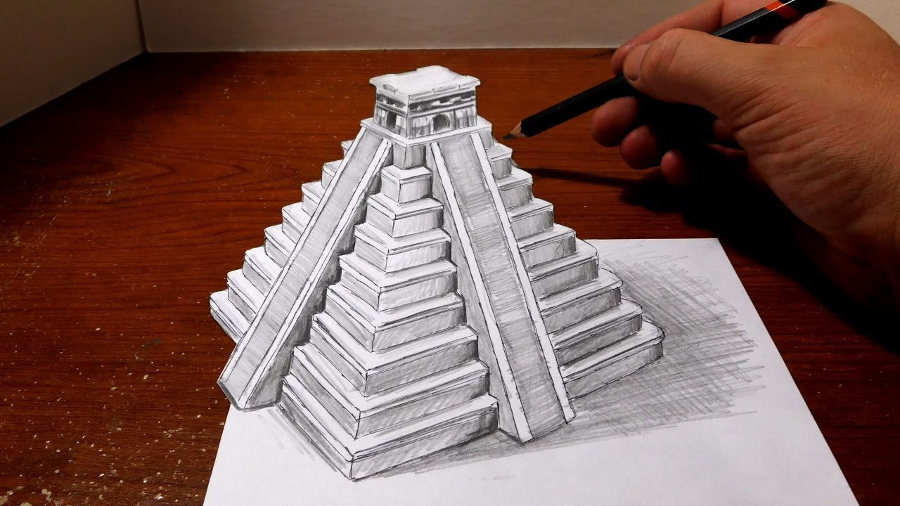 1280x720 Drawing A Mayan Pyramid - Mayan Temple Sketch