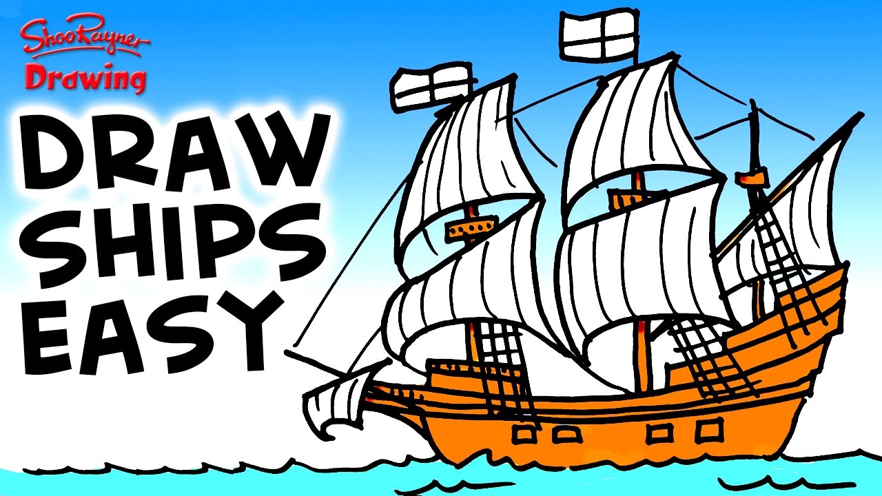 1280x720 How To Draw The Mayflower Easy Step By Step For Beginners - Mayflower Sketch