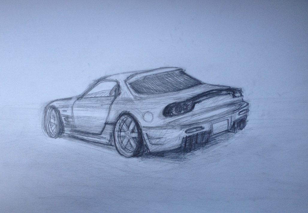 Mazda Rx7 Sketch at PaintingValley.com | Explore collection of Mazda ...