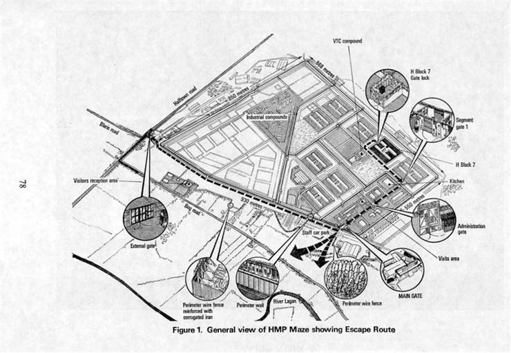740x512 Picture Of Hm Prison Maze Escape Route - Maze Sketch