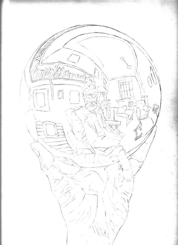 600x827 Mc Escher Study - Mc Escher Sketches