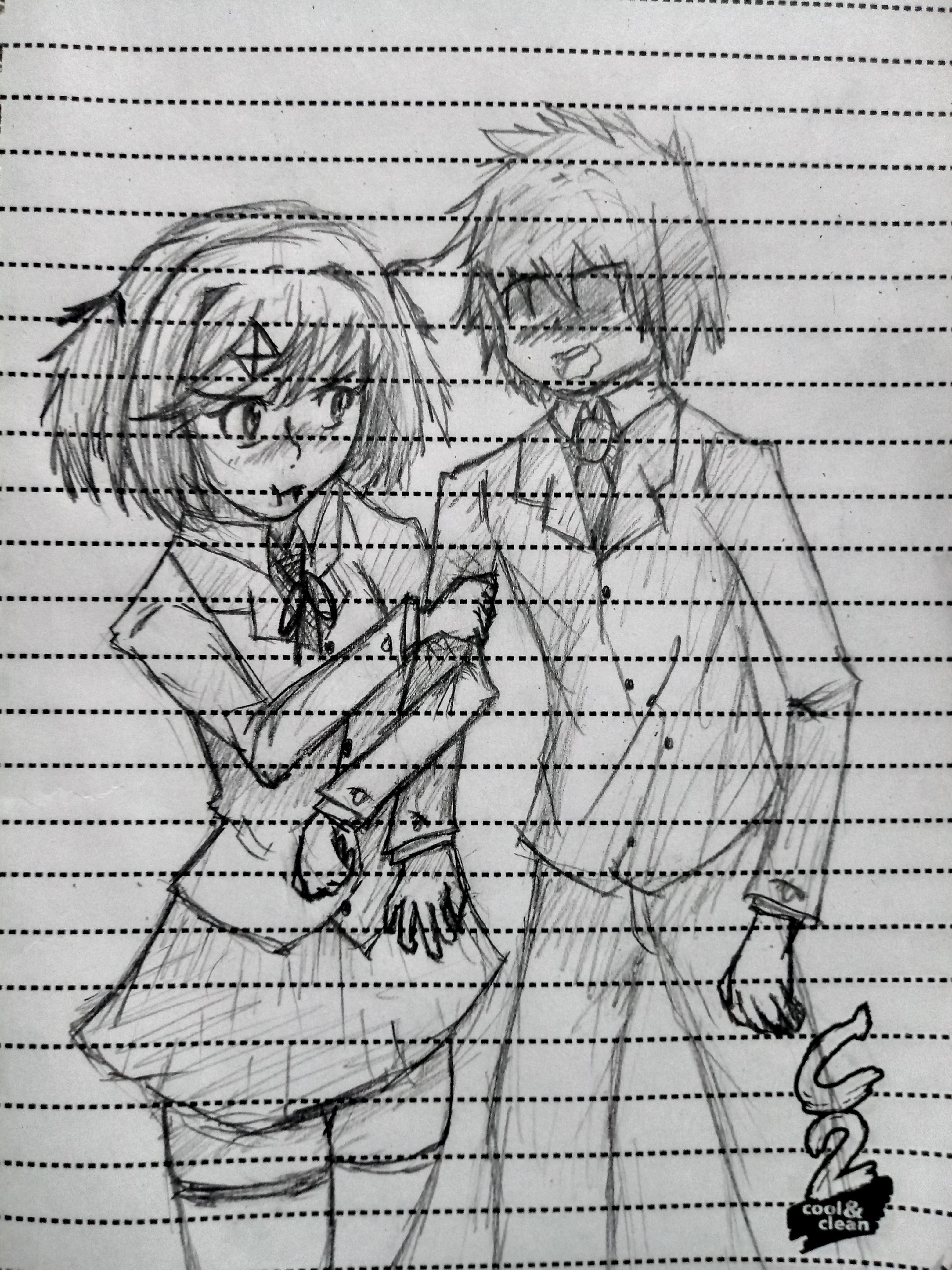 3120x4160 Quick Amp Lazy Mc And Natsuki Sketch Ddlc - Mc Sketch