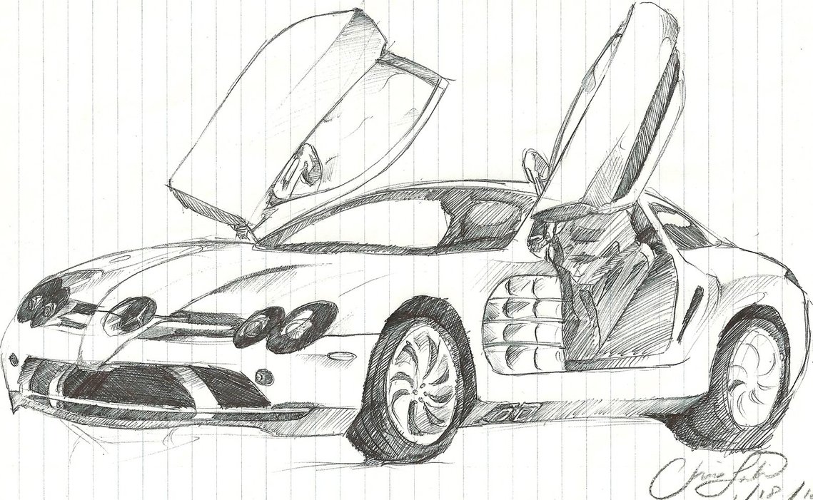 1139x701 Mercedes Benz Slr Mclaren Sketch By Chrislah294 - Mclaren Sketch