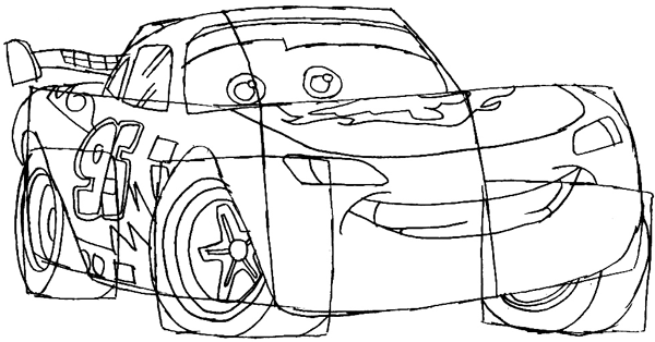 600x314 How To Draw Lightning Mcqueen From Disney Cars Movie Lesson - Mcqueen Car Sketch
