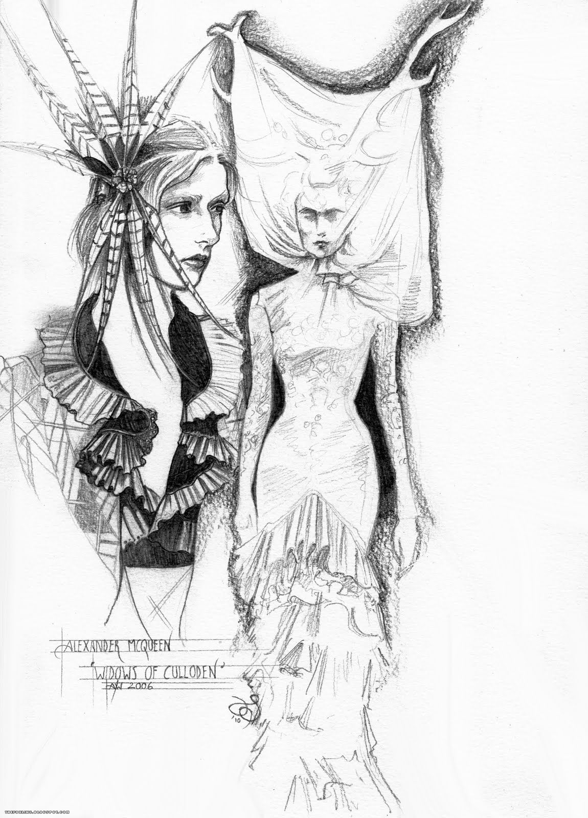 1150x1600 Alexander Mcqueen Sketches Pencil (Hb) Sketch On Moleskine - Mcqueen Sketch