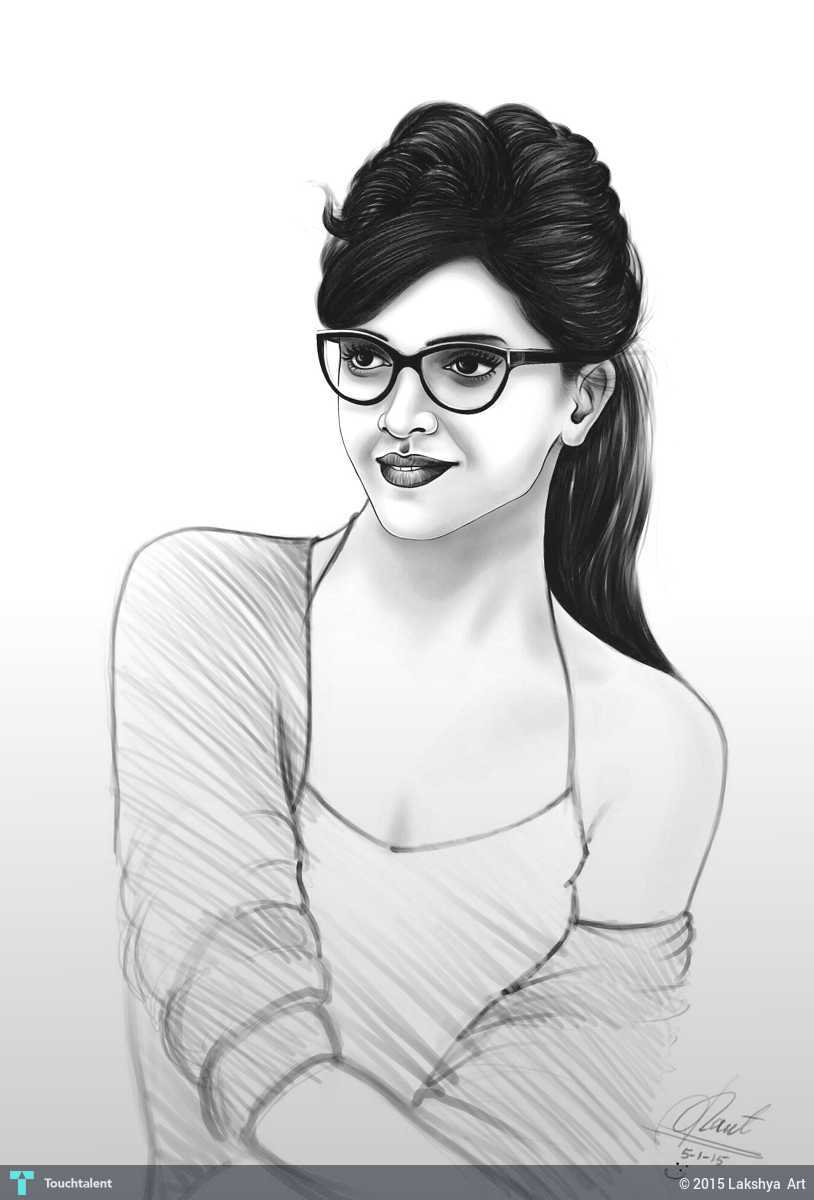 814x1200 Deepika Sketch By Me Touchtalent - Me Sketch