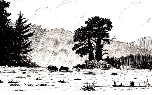 500x315 How To Draw A Meadow Scene In Pen And Ink Online Art Lessons - Meadow Sketch