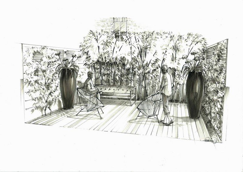 800x565 Contemporary Courtyard - Meadow Sketch