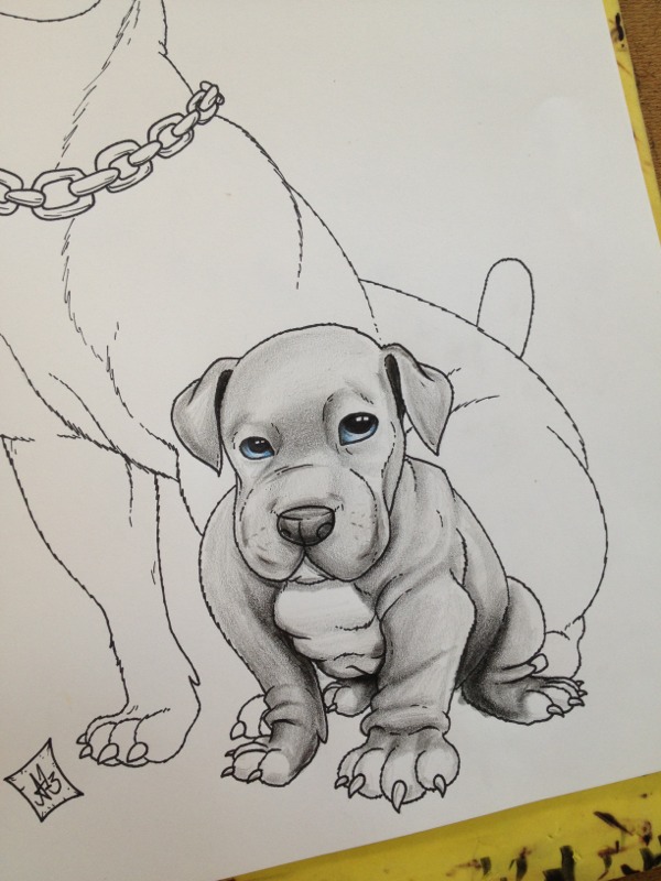600x800 Dogs The Works Of Jeffrey Arce - Mean Dog Sketch