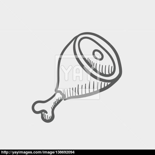 512x512 Cut Of Pork Meat Sketch Icon Vector - Meat Sketch