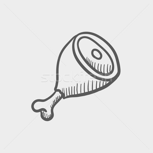 600x600 Cut Of Pork Meat Sketch Icon Vector Illustration Andrei Krauchuk - Meat Sketch