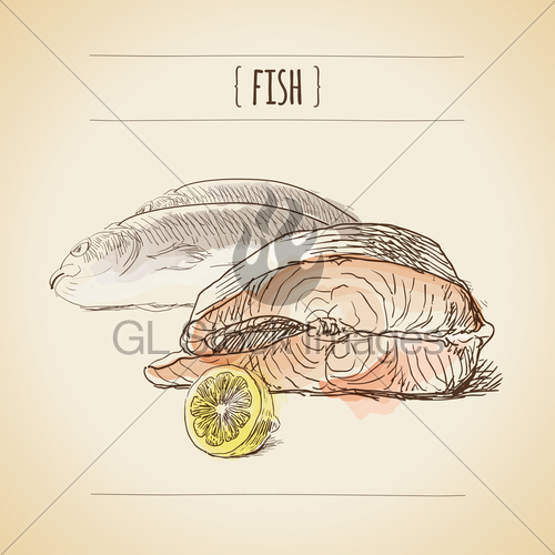 500x500 Meat Sketch Gl Stock Images - Meat Sketch