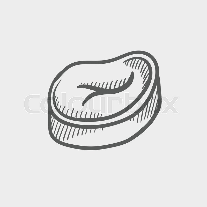 800x800 Slice Pork Meat Sketch Icon For Web And Mobile. Hand Drawn Vector - Meat Sketch
