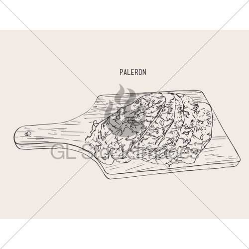500x500 Sliced Paleron Meat , Sketch Vector. Gl Stock Images - Meat Sketch