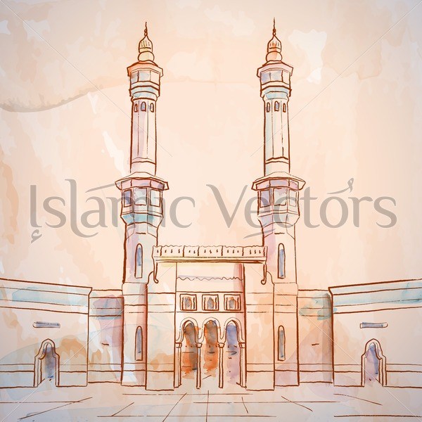 600x600 Download Islamic Vector Design Ramadan Kareem - Mecca Sketch