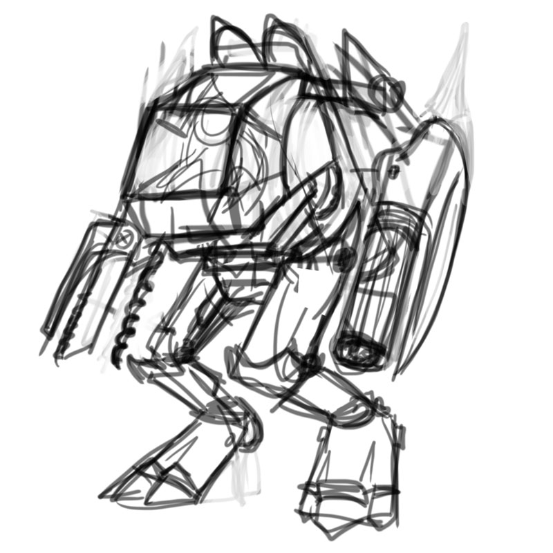 800x800 Military Mech Sketch Inksplot Studios - Mech Sketch