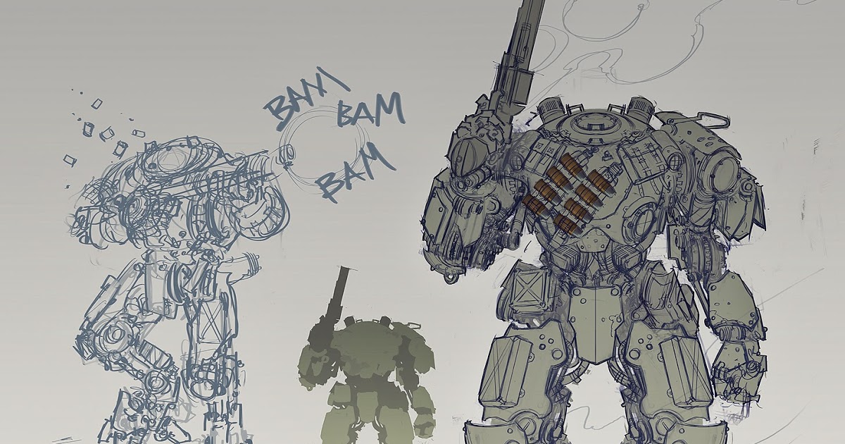 1200x630 Rlyonsart Gun Mech Sketch - Mech Sketch