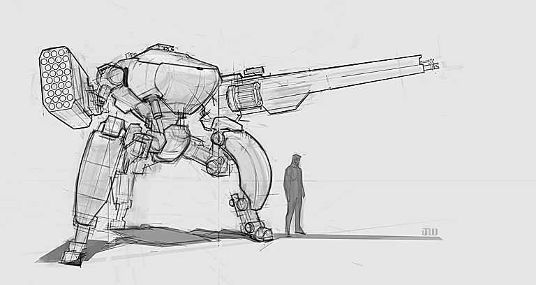 768x408 The Real John Wu Mech Sketch - Mech Sketch