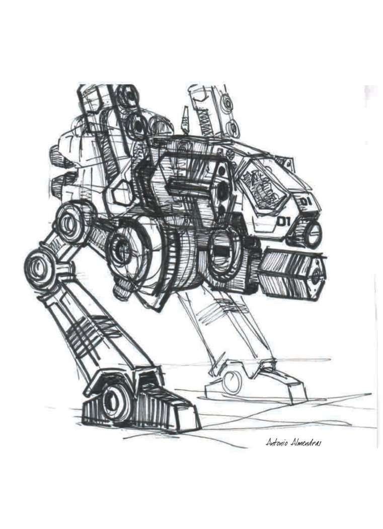 761x1051 Mech Sketch 02 By Antonioalmendras86 - Mech Sketch