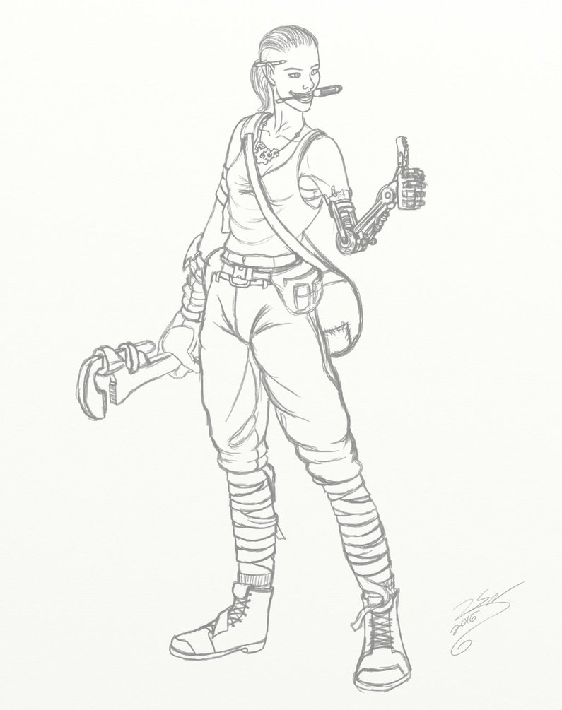 795x1005 Mechanic (Sketch) By Stevenoble197 - Mechanic Sketch