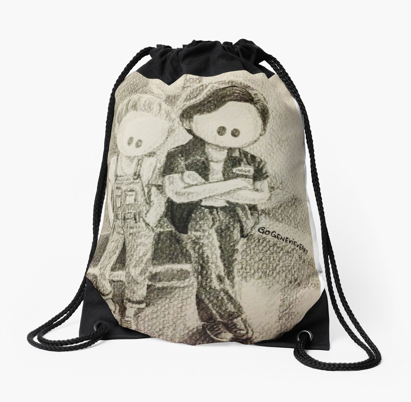 1435x1404 Mechanic Bughead Sketch Drawstring Bags By Gogenevieve Redbubble - Mechanic Sketch