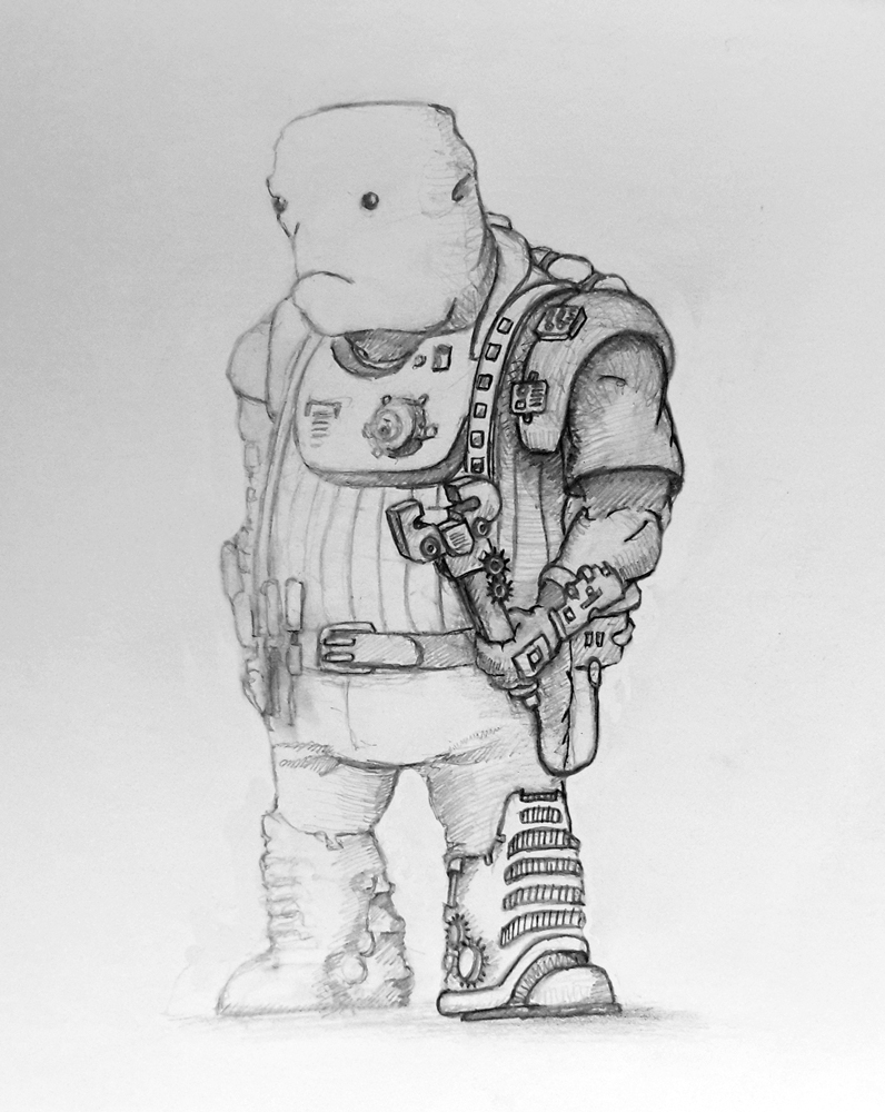 796x1000 Sci Fi Mechanic Sketch By Ghostb - Mechanic Sketch
