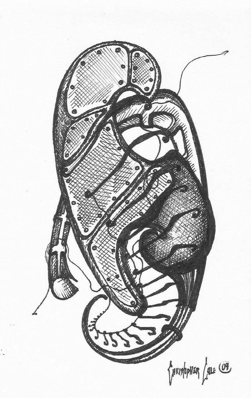 864x1369 Mechanical Heart Sketch, Limited Edition Print Chris Cole Designs - Mechanical Sketch