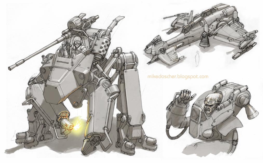 1013x626 Mechanical Sketches 2 By Mikedoscher - Mechanical Sketch