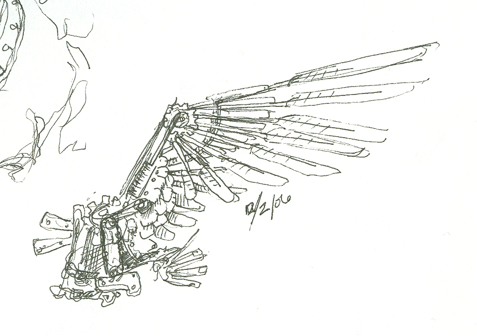 959x676 Mechanical Wing Sketch By Artaddict - Mechanical Sketch